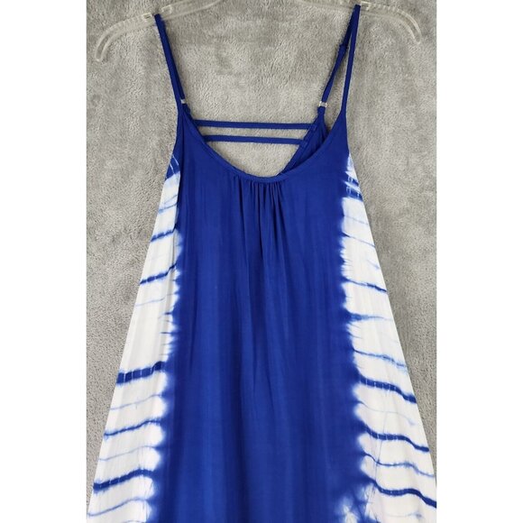 Gaby & Gracie Dress Womens Large Blue Tie Dye Sleeveless Summer Beachwear Maxi - Picture 3 of 9